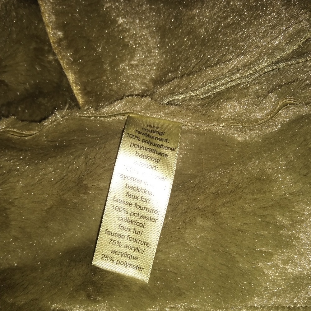 Maurice's Army Green Faux Leather Moto Vest - Picture 2 of 7